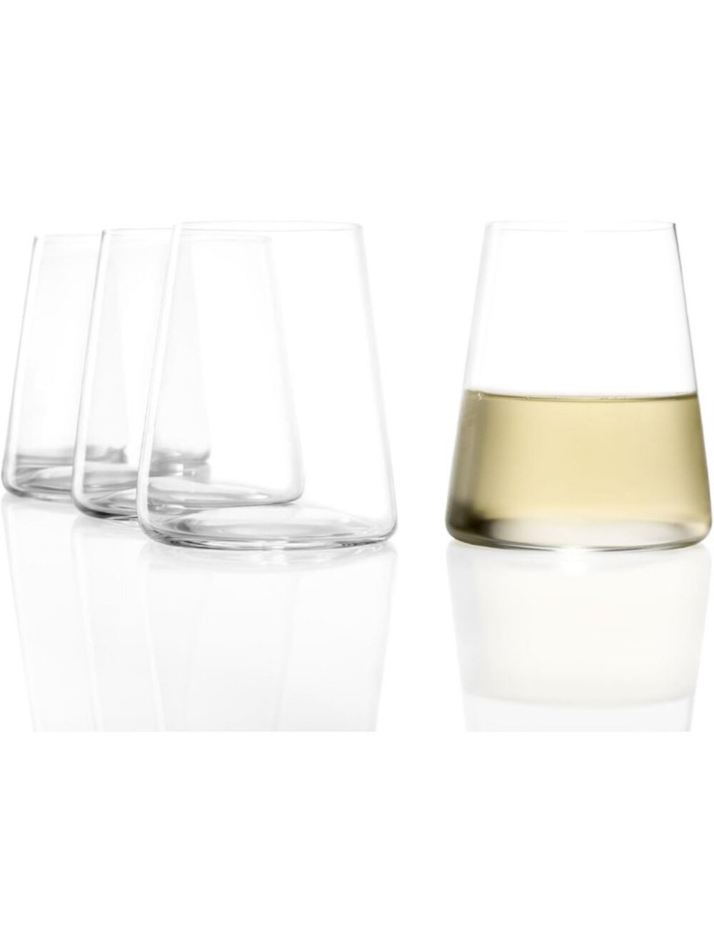Elegant Crystal White Wine Tumblers, 13.5 oz, Set of 4 - Perfect for